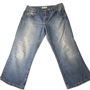 BKE Wendi Jeans Light Wash Wide Leg Cropped Blue Denim BKL336 Womens 31